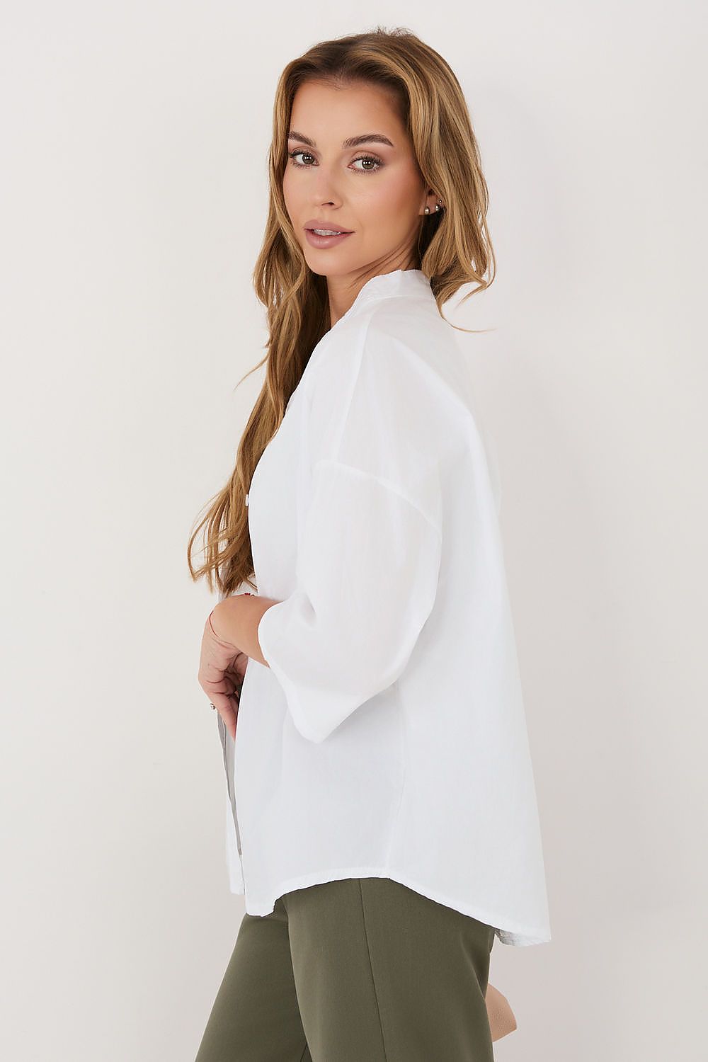 black v-neck mini shirt view 6