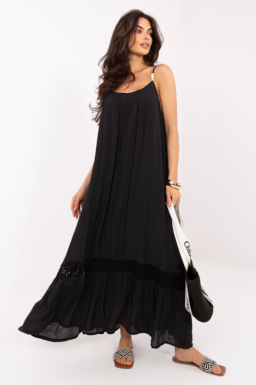 beige mini maxi day dress back view