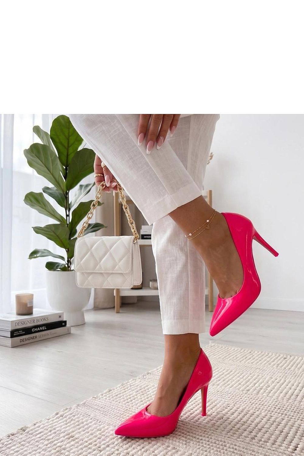 Women's Pink, Yellow, and Violet High Heels side view