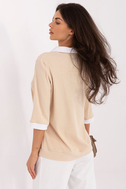 violet ribbed blouse view 10
