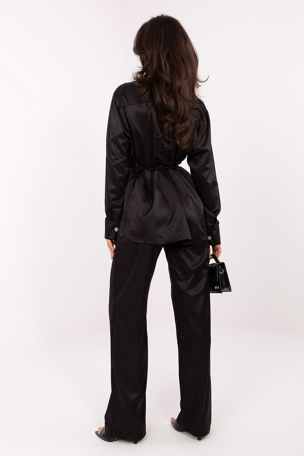 white belted long sleeve matching set view 6