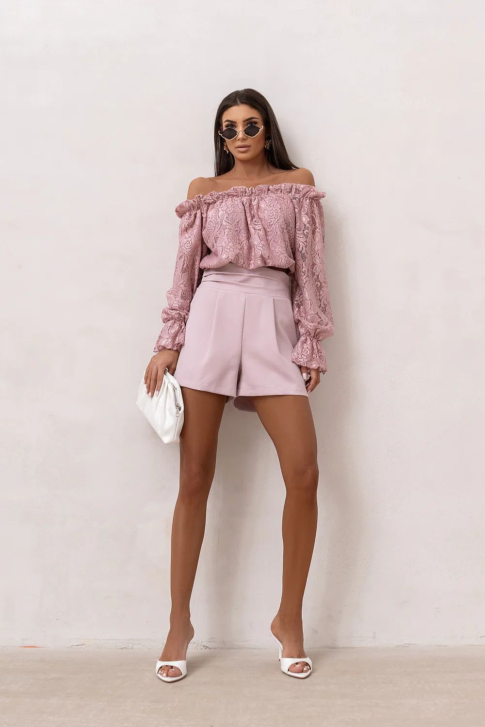 beige lace mini blouse view 9