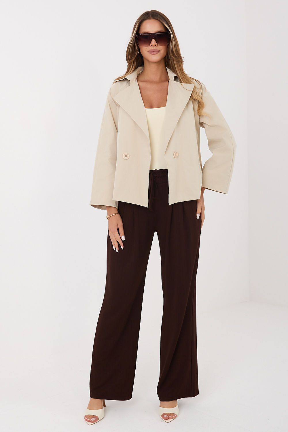 beige coat alternate angle