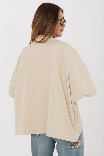 beige mini coat detail view
