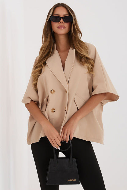 beige mini coat view 11