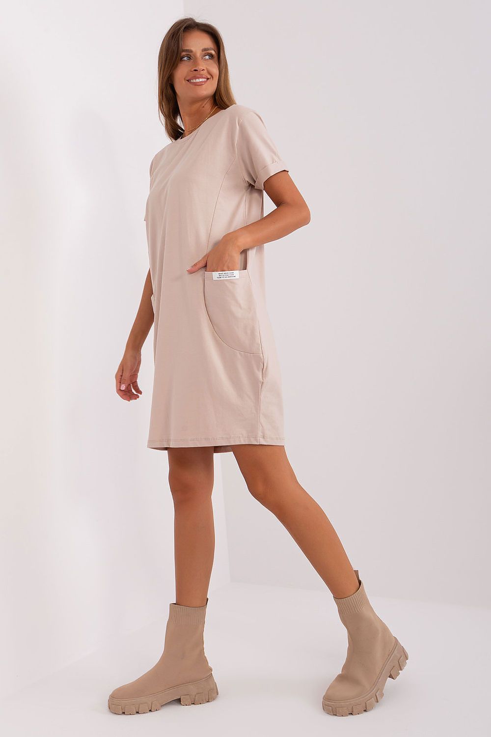 pink short sleeve mini day dress view 10