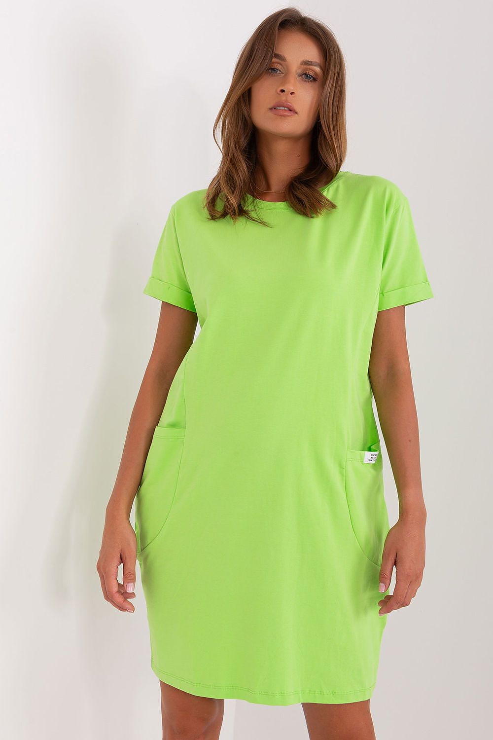 pink short sleeve mini day dress view 16