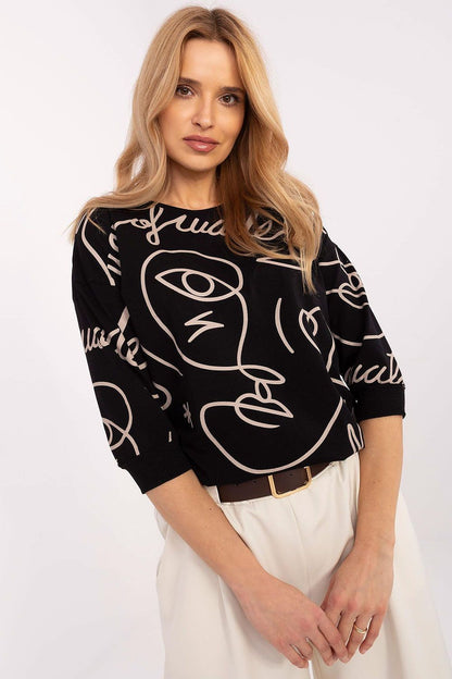 Women's Blue, Brown, and Black Blouse view 12