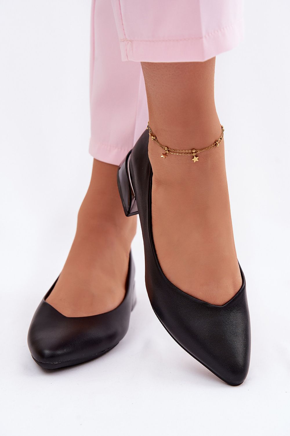 Women's Beige and Black Faux Leather 3.5 Cm Heel Ballet Flats view 6