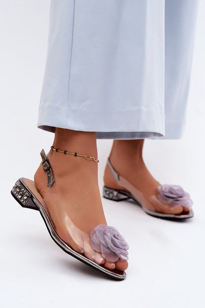 Women's Grey, Black, and Yellow 2.5 Cm Heel Sandals front view