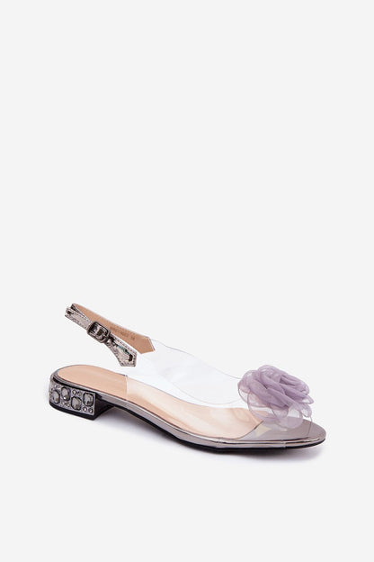 Women's Grey, Black, and Yellow 2.5 Cm Heel Sandals side view