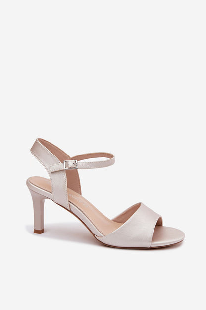 Women's Yellow and Grey Faux Leather Heeled Sandals view 5