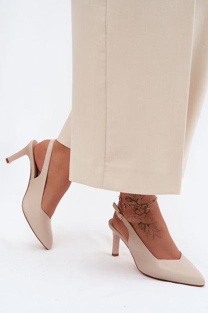Women's Black and Beige Faux Leather Heeled Sandals view 6