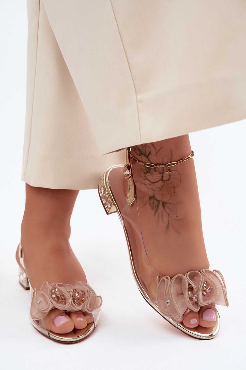 Women's Yellow, Black, and Grey 2.5 Cm Heel Sandals detail view