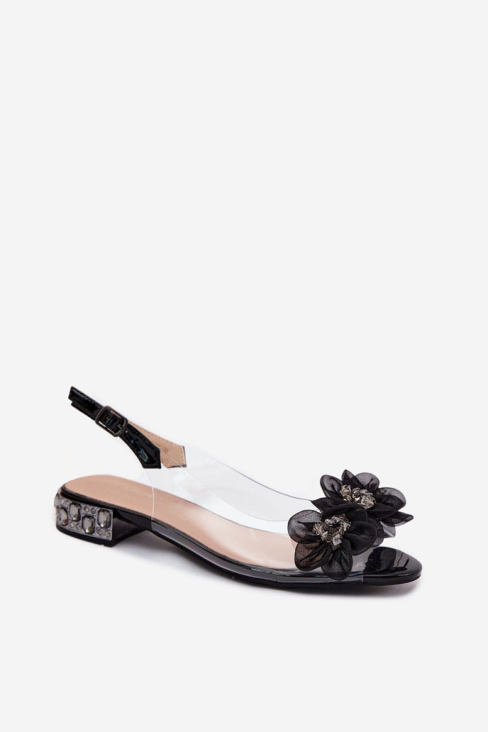 Women's Black, Pink, and Yellow 3 Cm Heel Sandals side view