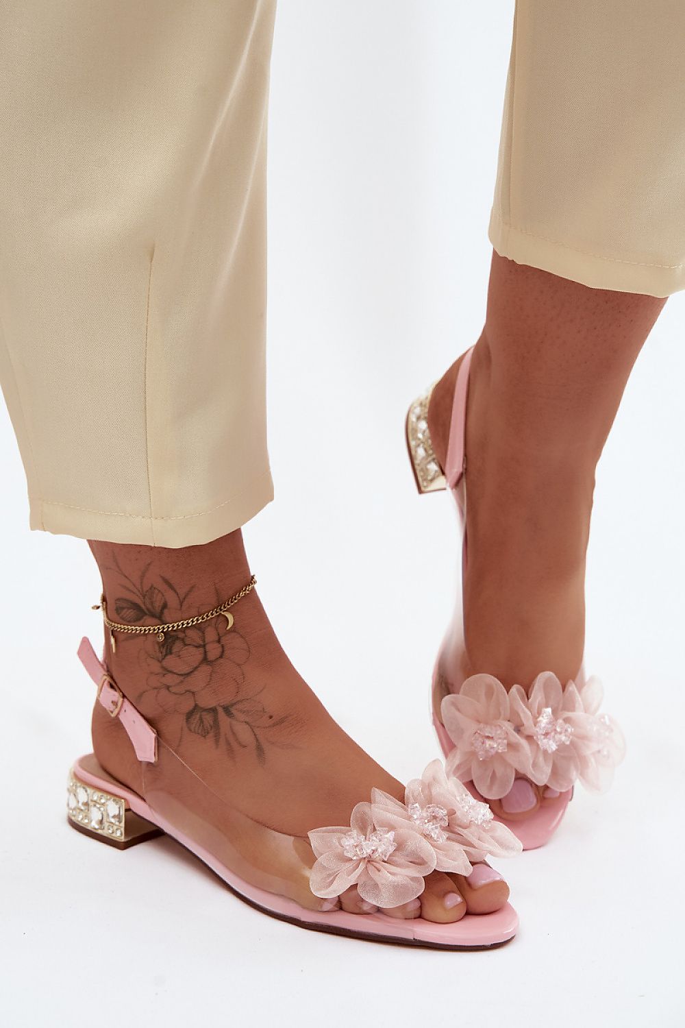 Women's Black, Pink, and Yellow 3 Cm Heel Sandals view 6
