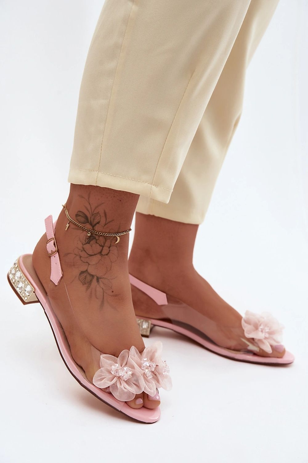 Women's Black, Pink, and Yellow 3 Cm Heel Sandals view 7