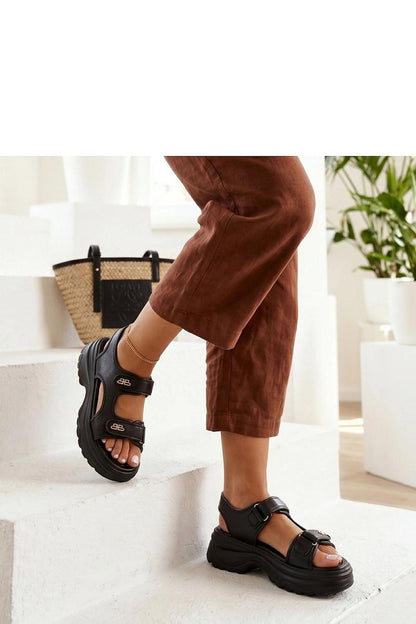 Women's Beige and Black Faux Leather Platform Sandals view 9