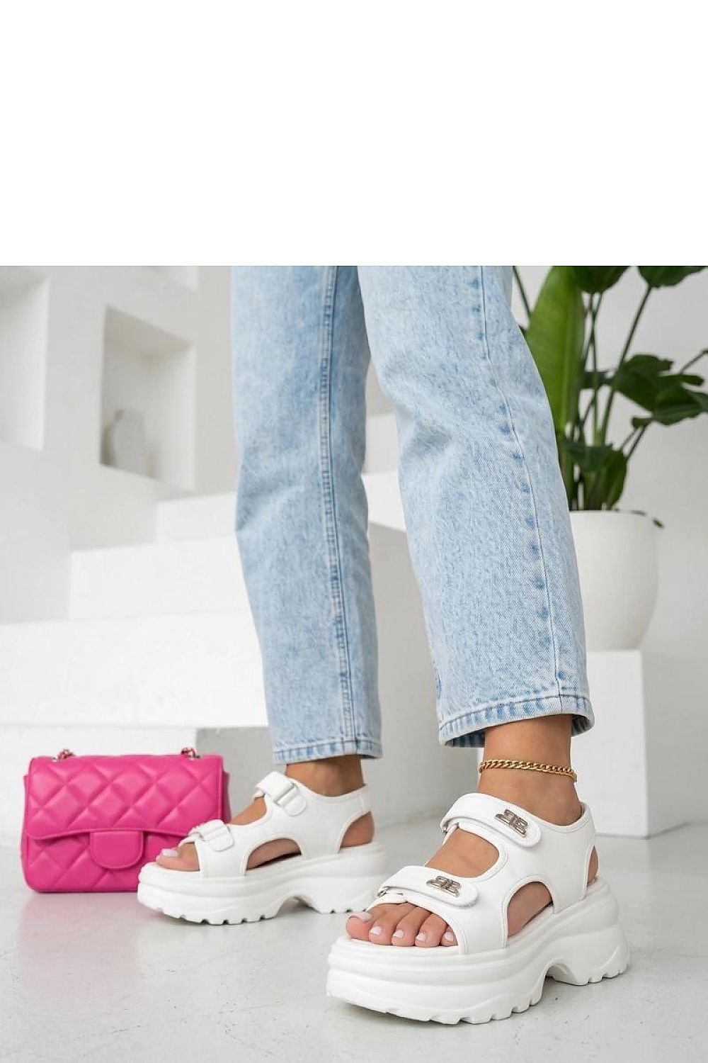 Women's Beige and Black Faux Leather Platform Sandals view 11