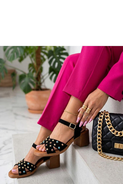 Women's Brown and White Faux Leather Heeled Sandals view 7