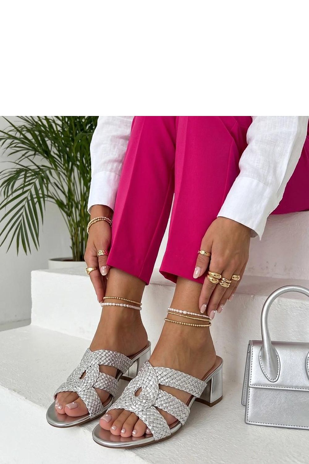 Women's Black, Yellow, and Grey Faux Leather Block Heel Strap Detail Heeled Sandals view 6