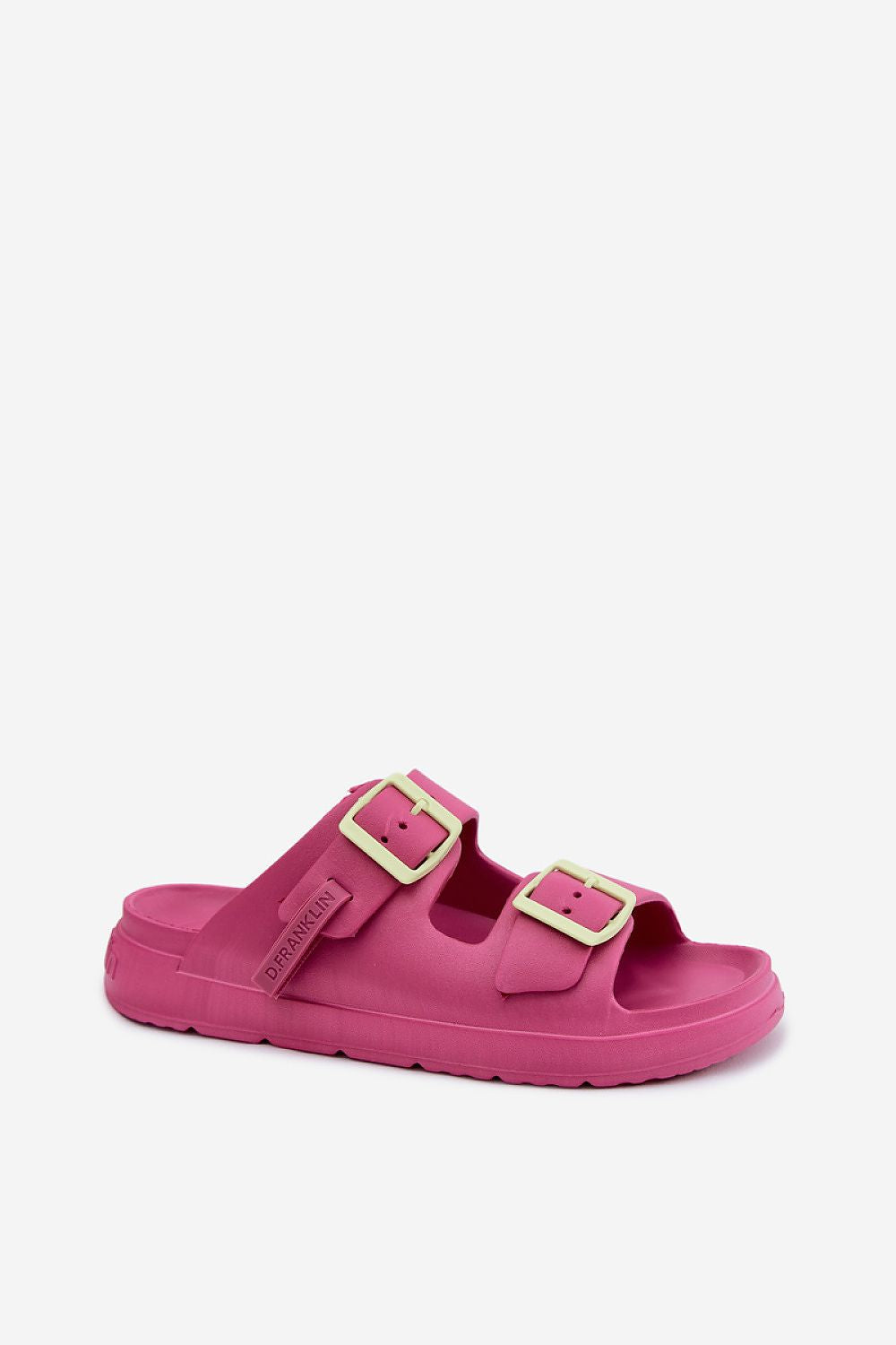Women's Pink and Yellow Strap Detail Easy-fit Elastic Detail Platform Sandals side view
