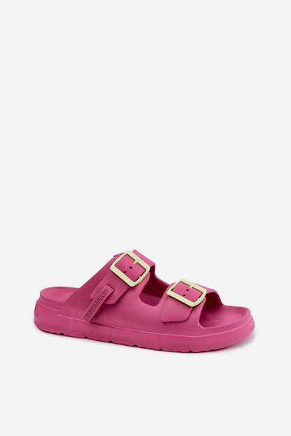 Women's Pink and Yellow Strap Detail Easy-fit Elastic Detail Platform Sandals side view