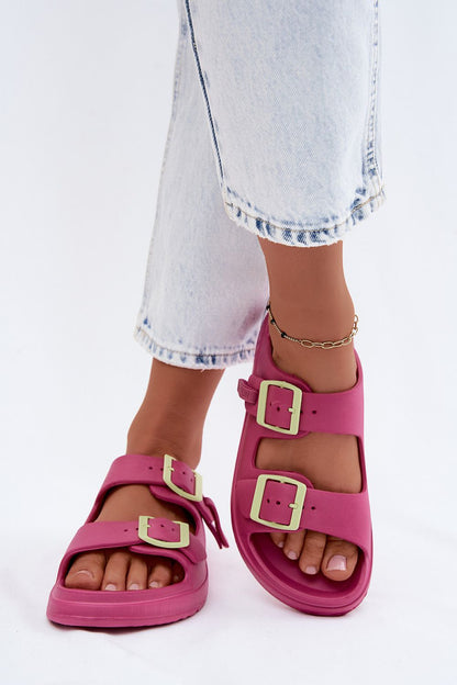 Women's Pink and Yellow Strap Detail Easy-fit Elastic Detail Platform Sandals detail view