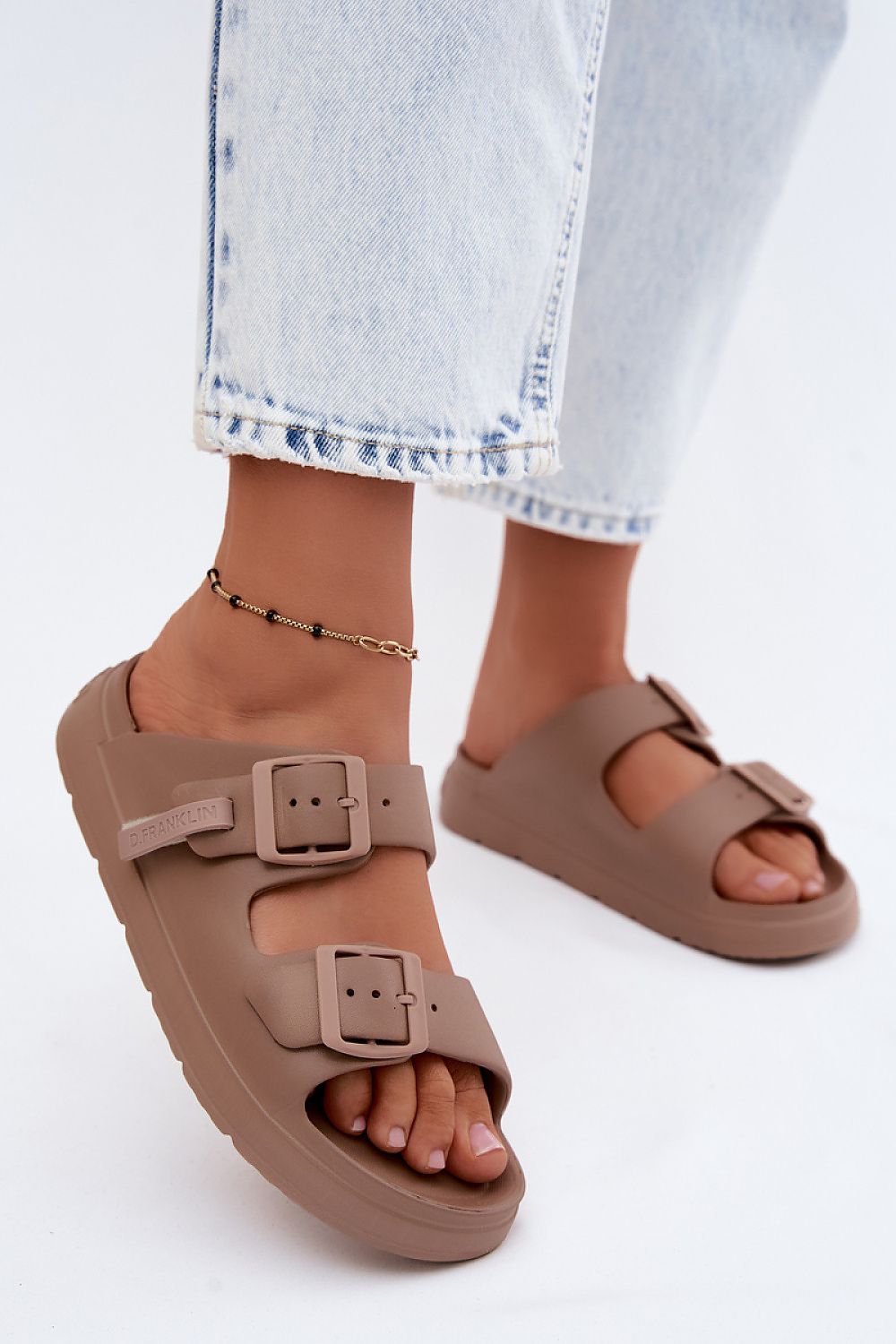 Women's Pink and Yellow Strap Detail Easy-fit Elastic Detail Platform Sandals view 14