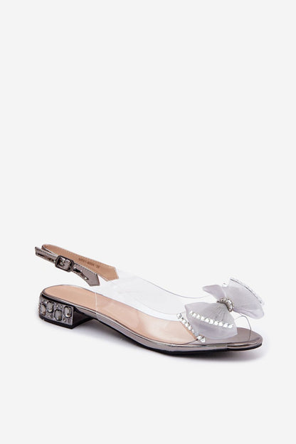 Women's Black, Yellow, and Grey Block Heel Strap Detail Sandals view 8
