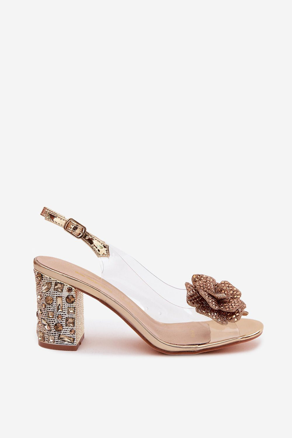 Women's Grey, Yellow, and Pink Heeled Sandals view 6