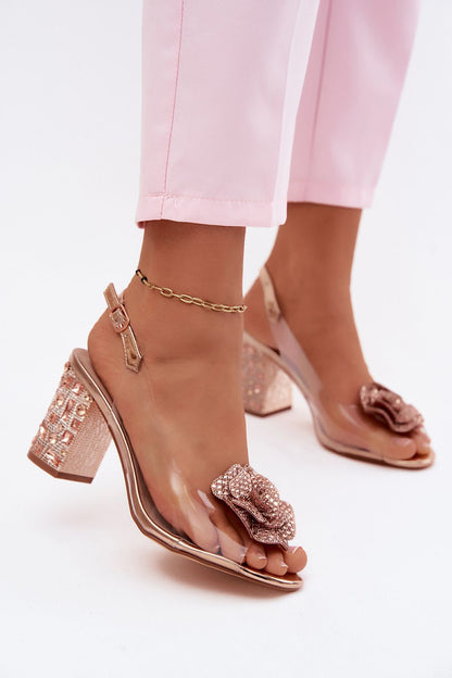 Women's Grey, Yellow, and Pink Heeled Sandals view 8