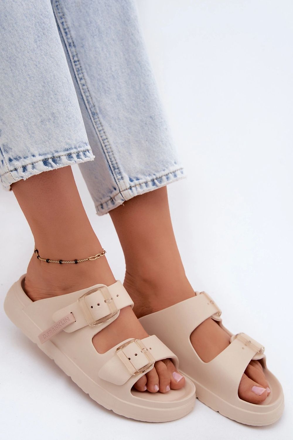 Women's Pink and Yellow Strap Detail Easy-fit Elastic Detail Platform Sandals view 19