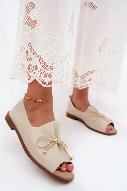 Women's White, Yellow, and Beige Faux Leather 2 Cm Heel Sandals view 7