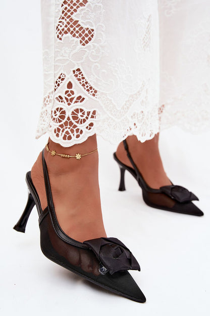 Women's Black, Beige, and Brown Heeled Sandals front view