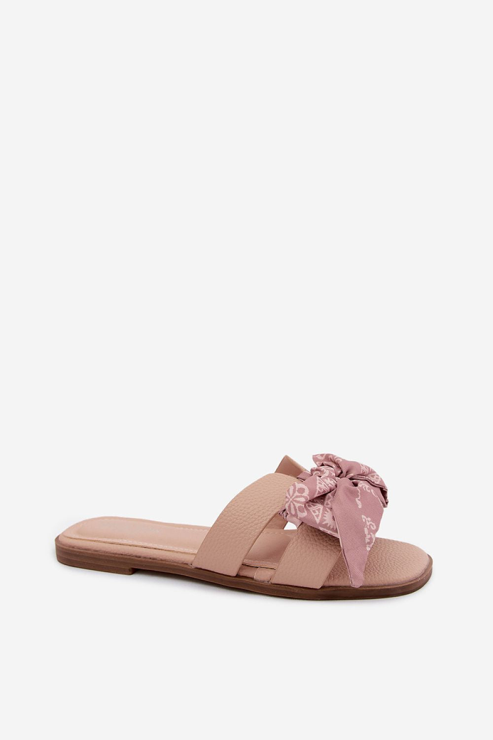 Women's Brown and Beige Faux Leather 1.5 Cm Heel Flip-flops view 5