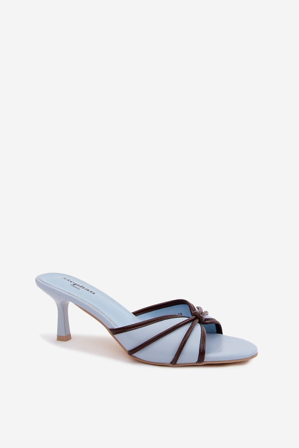 Women's Blue and Yellow Eco Leather Heeled Sandals view 7