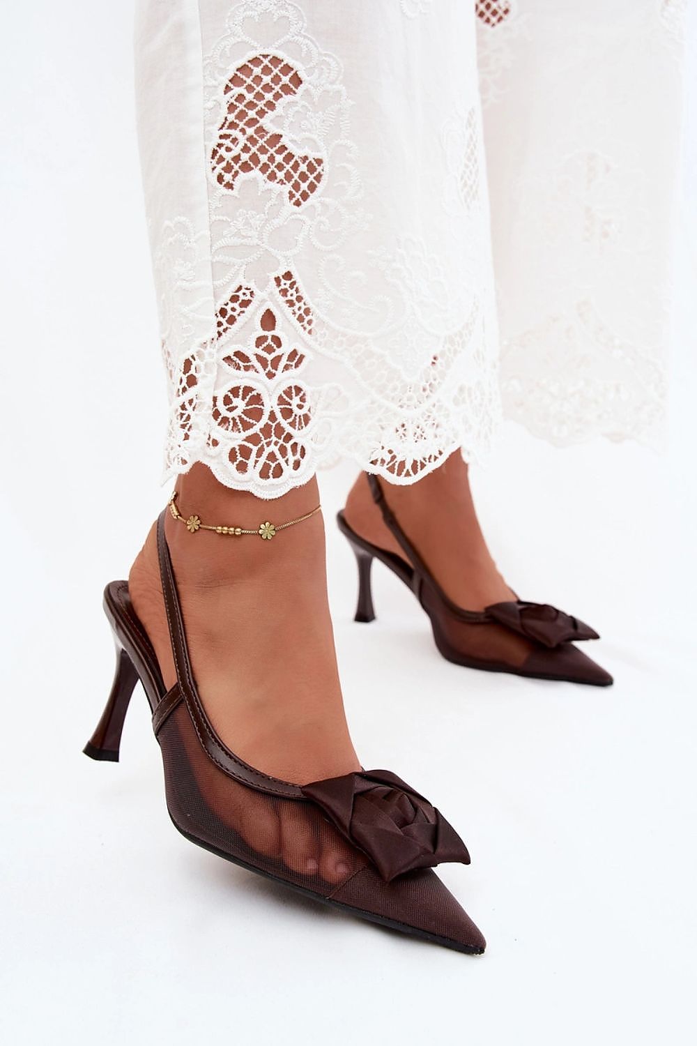 Women's Black, Beige, and Brown Heeled Sandals view 9