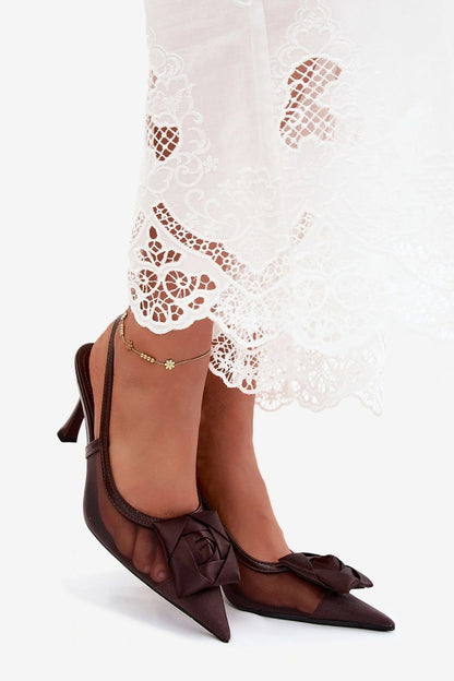 Women's Black, Beige, and Brown Heeled Sandals view 10