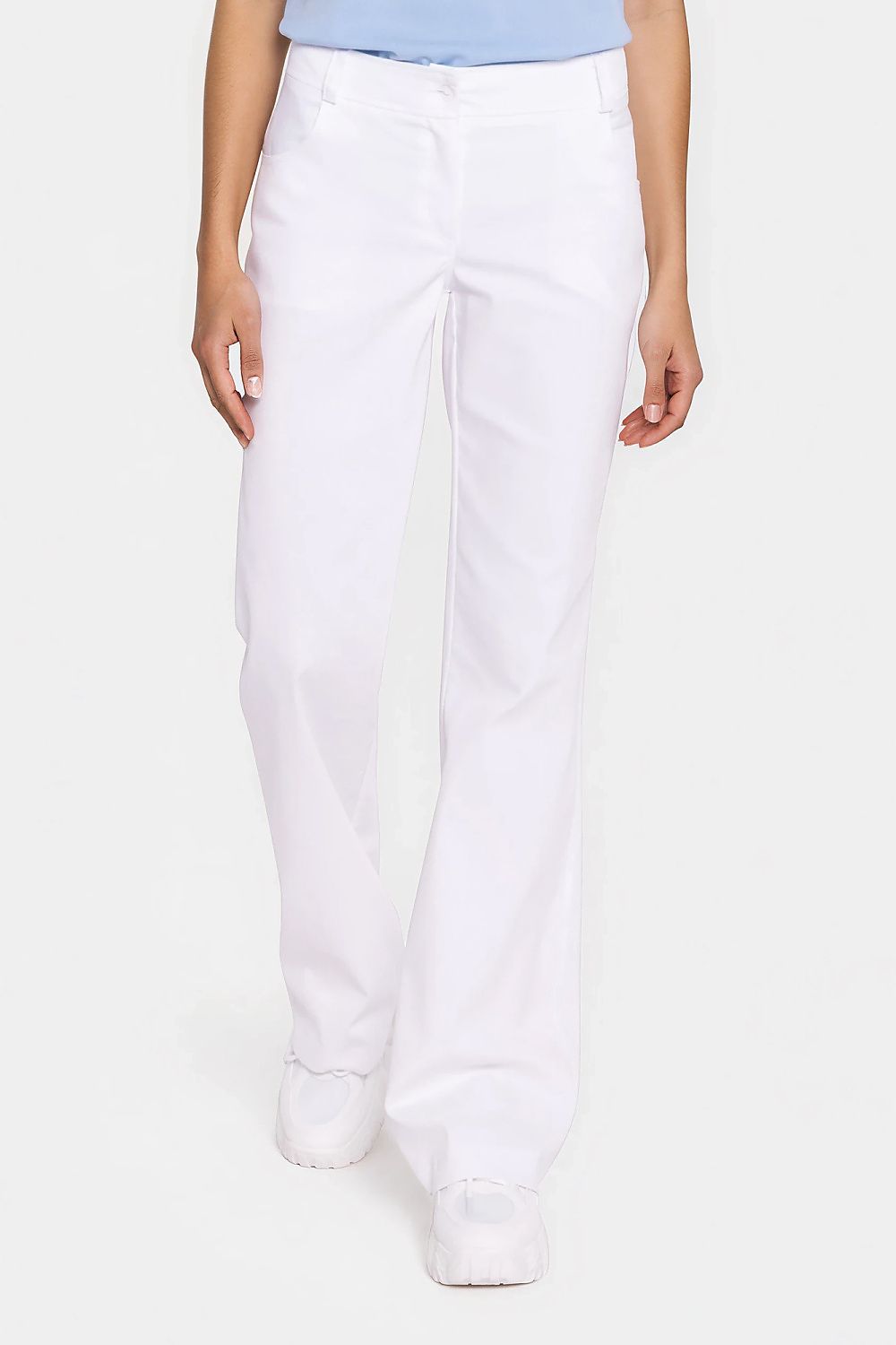Women's white low-rise bootcut jeans classic denim trousers by Nife