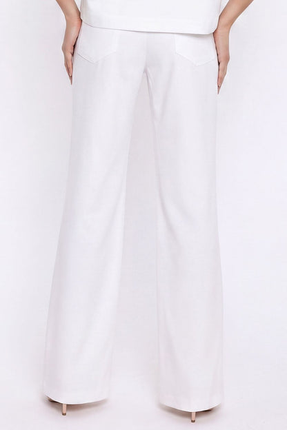 Women's white low-rise bootcut jeans classic denim trousers by Nife