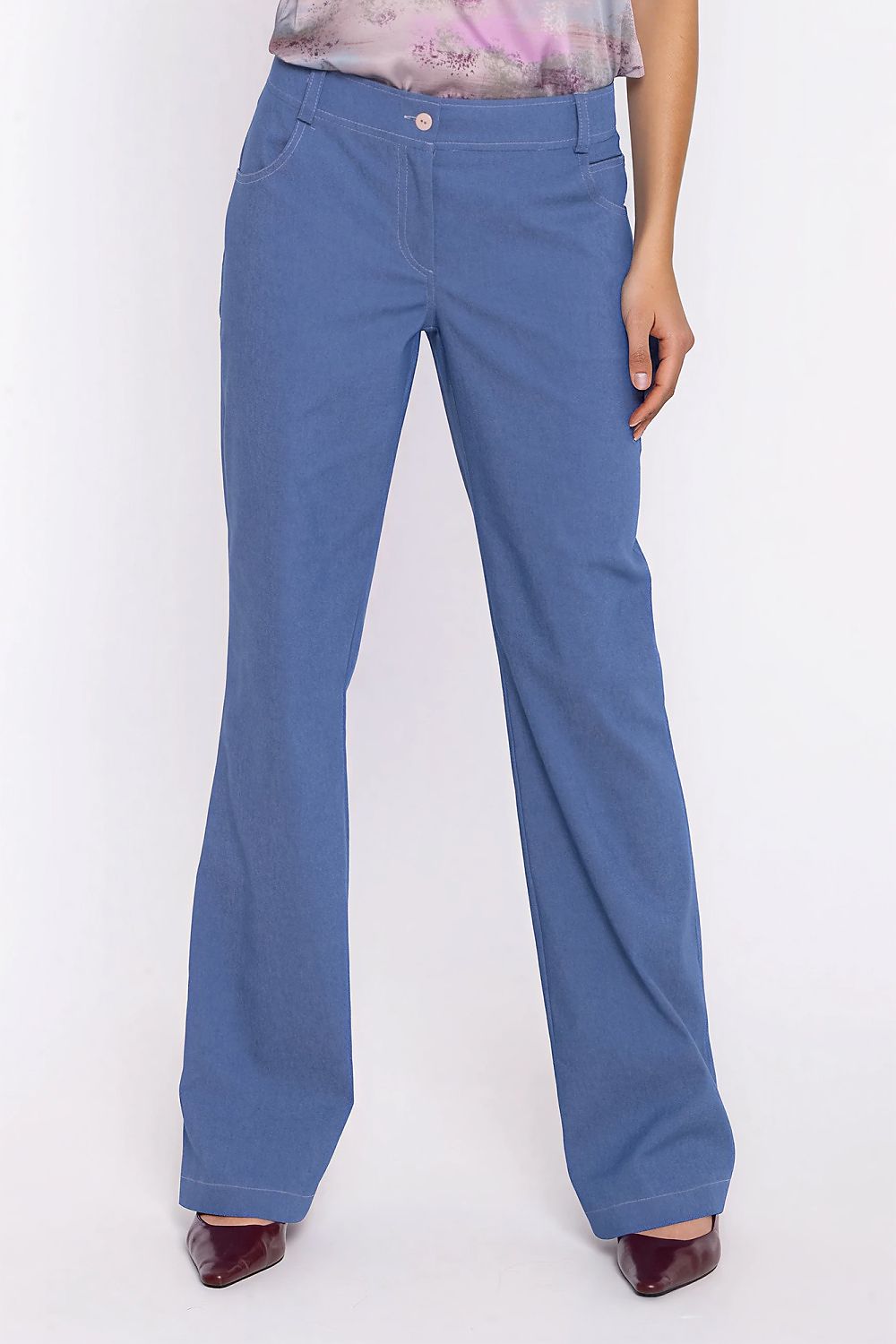 Women's white low-rise bootcut jeans classic denim trousers by Nife