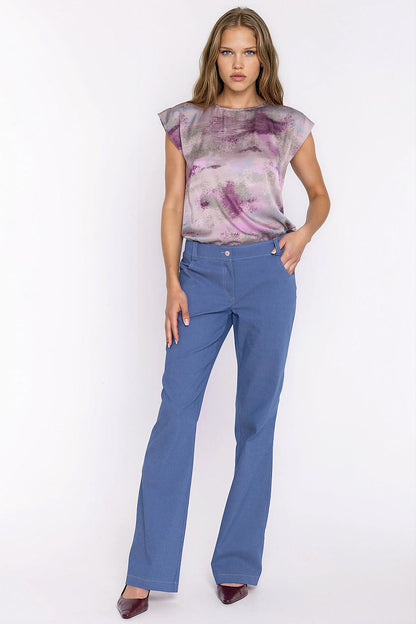 Women's white low-rise bootcut jeans classic denim trousers by Nife
