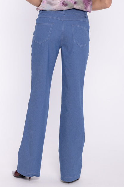 Women's white low-rise bootcut jeans classic denim trousers by Nife