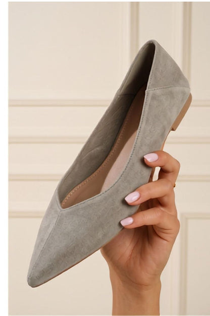 Women's Green, Yellow, and Brown Suede 0.5 Cm Heel Ballet Flats side view