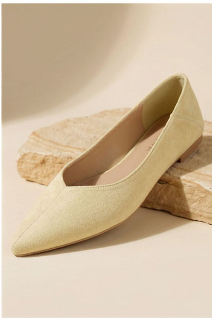 Women's Green, Yellow, and Brown Suede 0.5 Cm Heel Ballet Flats view 5