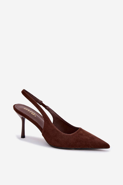 Women's Beige, Black, and Brown Suede Heeled Sandals view 9