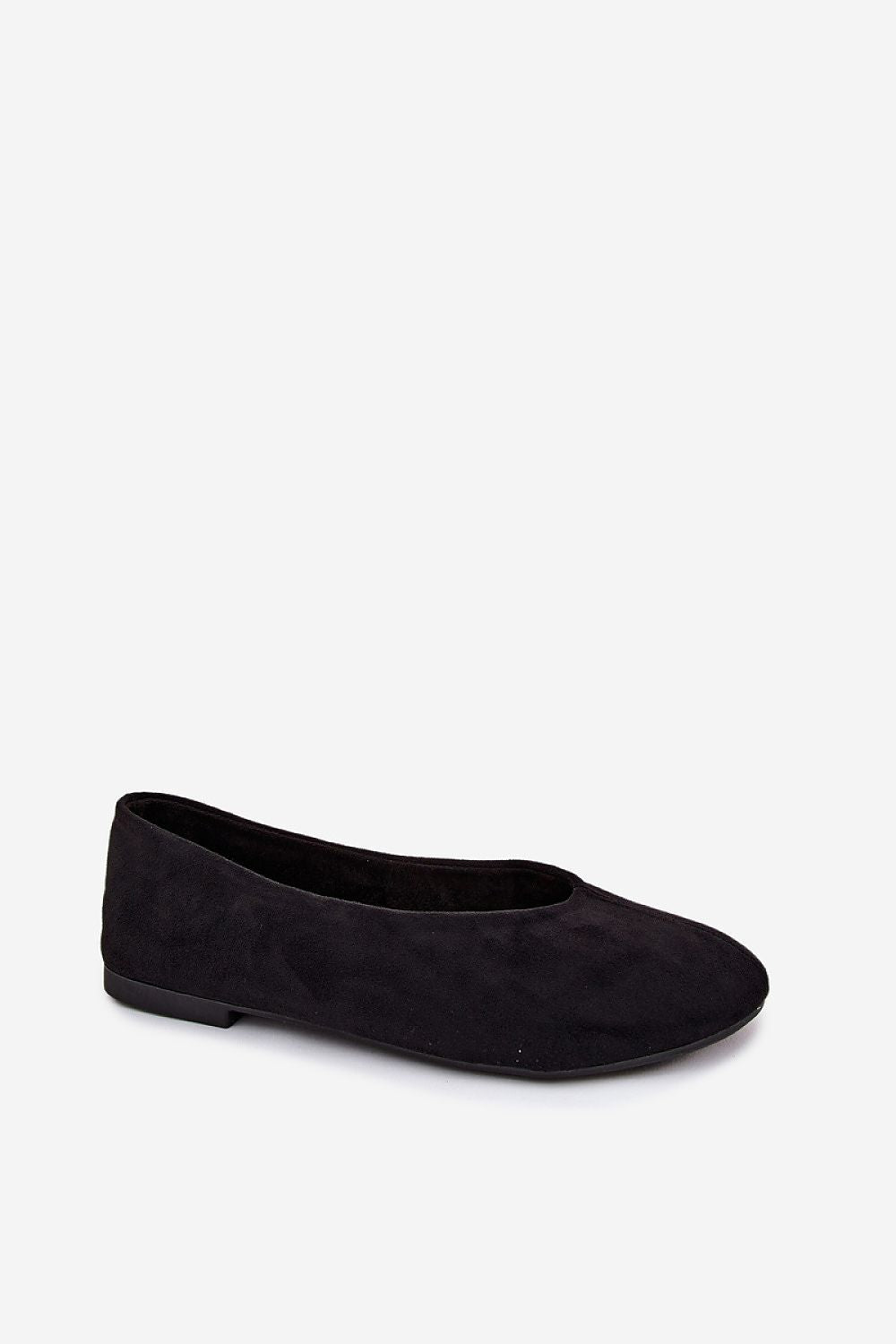 Women's Black, Violet, and Blue Suede 1 Cm Heel Ballet Flats side view