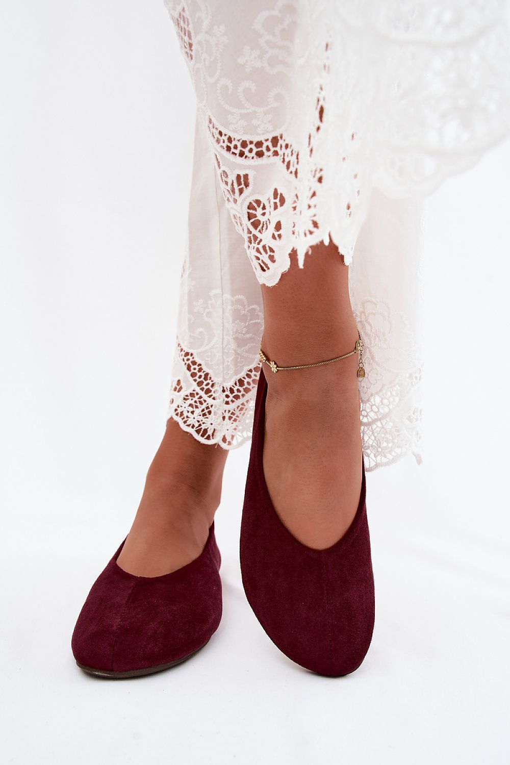 Women's Black, Violet, and Blue Suede 1 Cm Heel Ballet Flats view 7