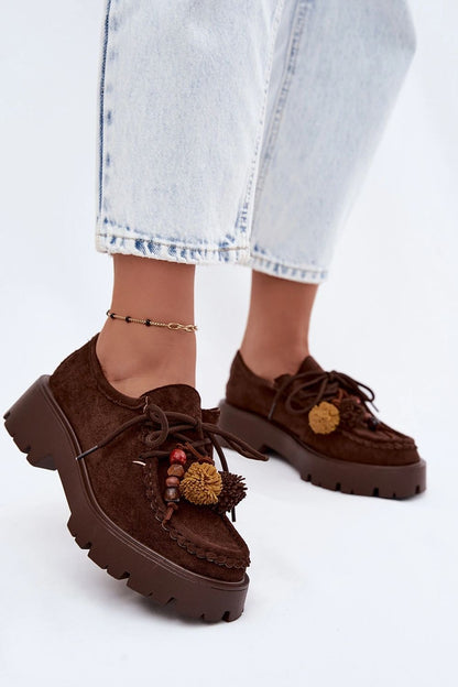 Women's Black, Brown, and Beige Suede Platform Ankle Boots view 7